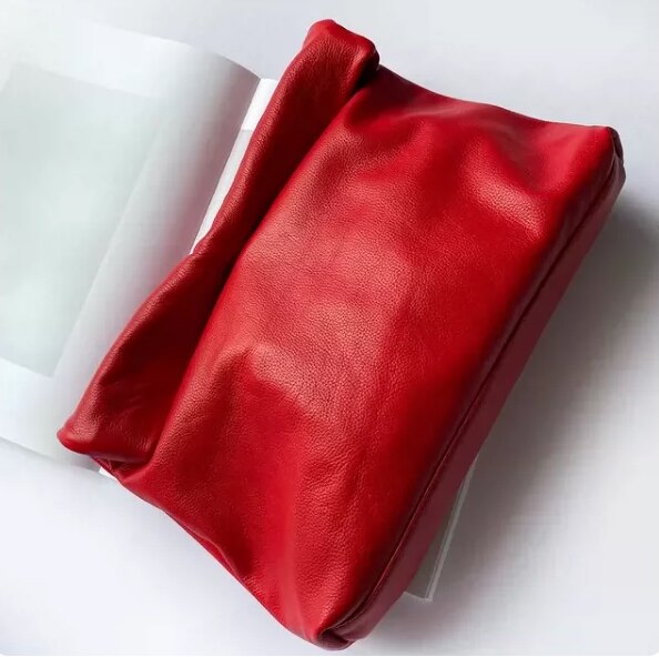 真皮纯色欧美时尚简约百搭休闲手包晚宴包派对手抓包手拿包