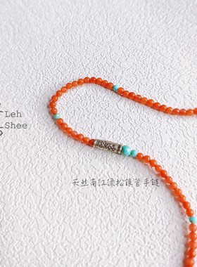 天然南红绿松手链手作小众设计