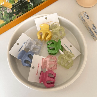 果冻糖果色南瓜抓夹增高马尾发抓半扎发发夹鲨鱼夹发饰彩色夹子