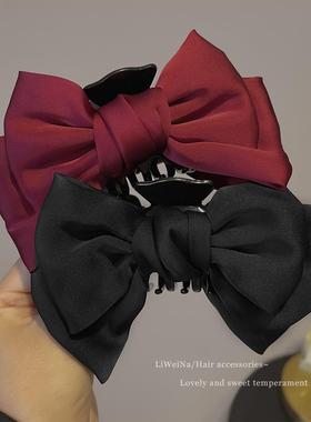 网红在逃公主头蝴蝶结抓夹女冬季气质发夹大号鲨鱼夹发卡头饰夹子