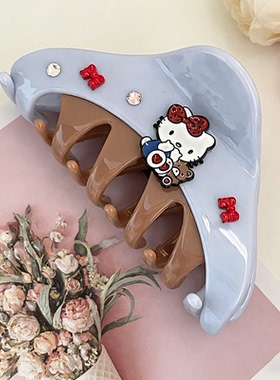 2025新潮新款少女可爱凯蒂猫中号抓夹精致时尚气质盘发夹抓夹头饰