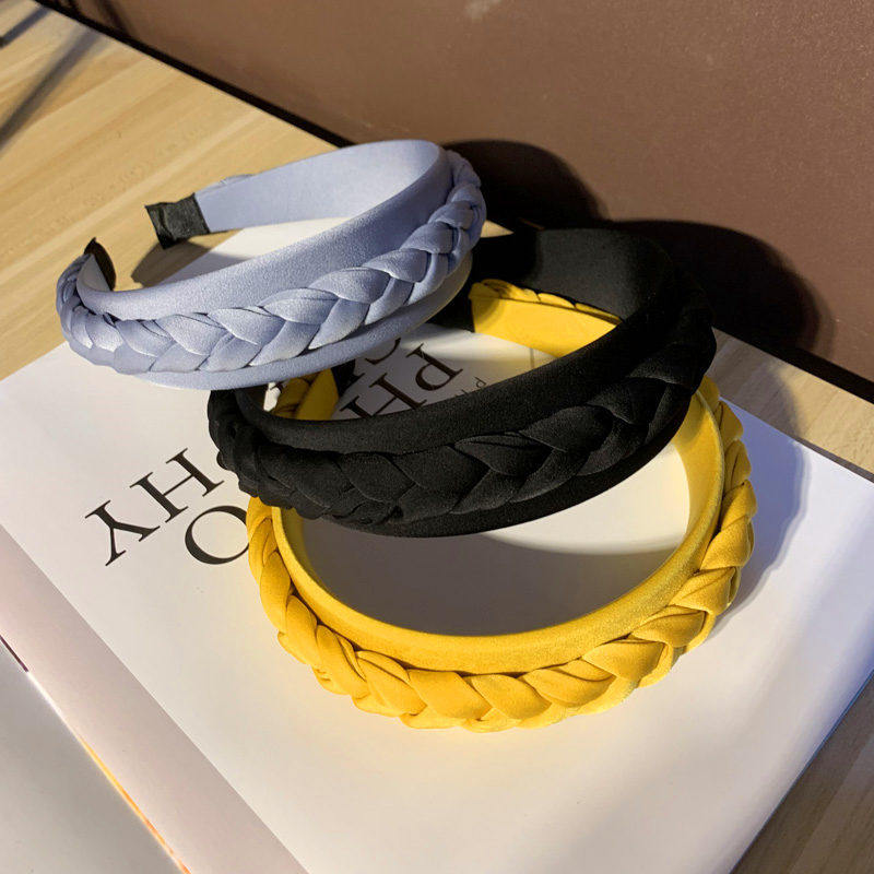 韩版时尚新品发箍纯色布艺编织麻花辫子发箍韩版女士头箍宽边发饰