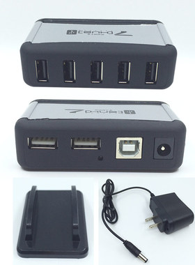 笔记本USB HUB带电源usb2.0hub带供电集线器一拖七分接线电脑扩展