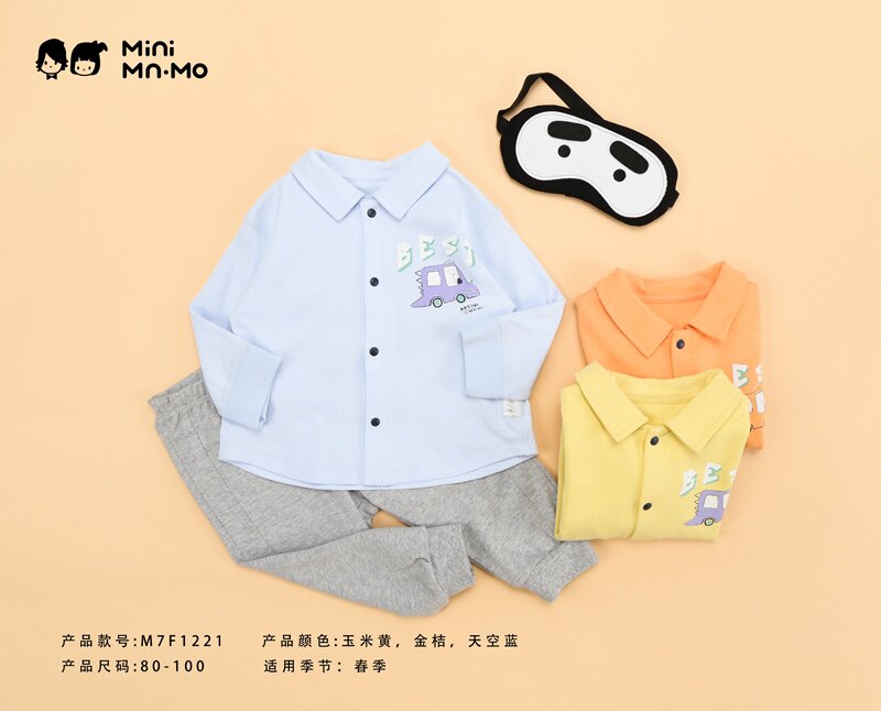 春季新款衣拉拉瑁恩瑁爱男女小童宝宝纯棉卡通印花开衫上衣+卫裤