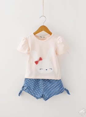 夏季纯棉舒适女童两件套装