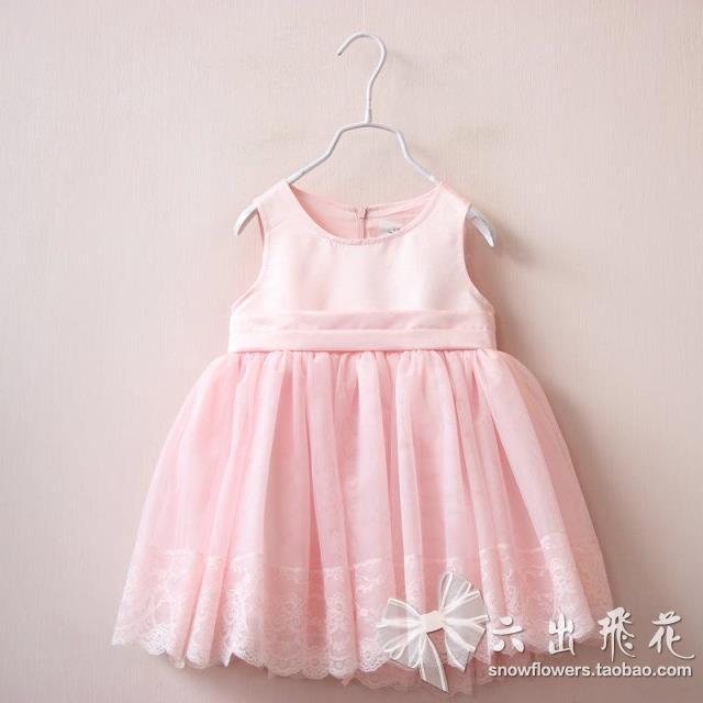 春夏款女童贝语童梦超仙后腰打结蝴蝶结公主裙连衣裙宝宝礼服裙