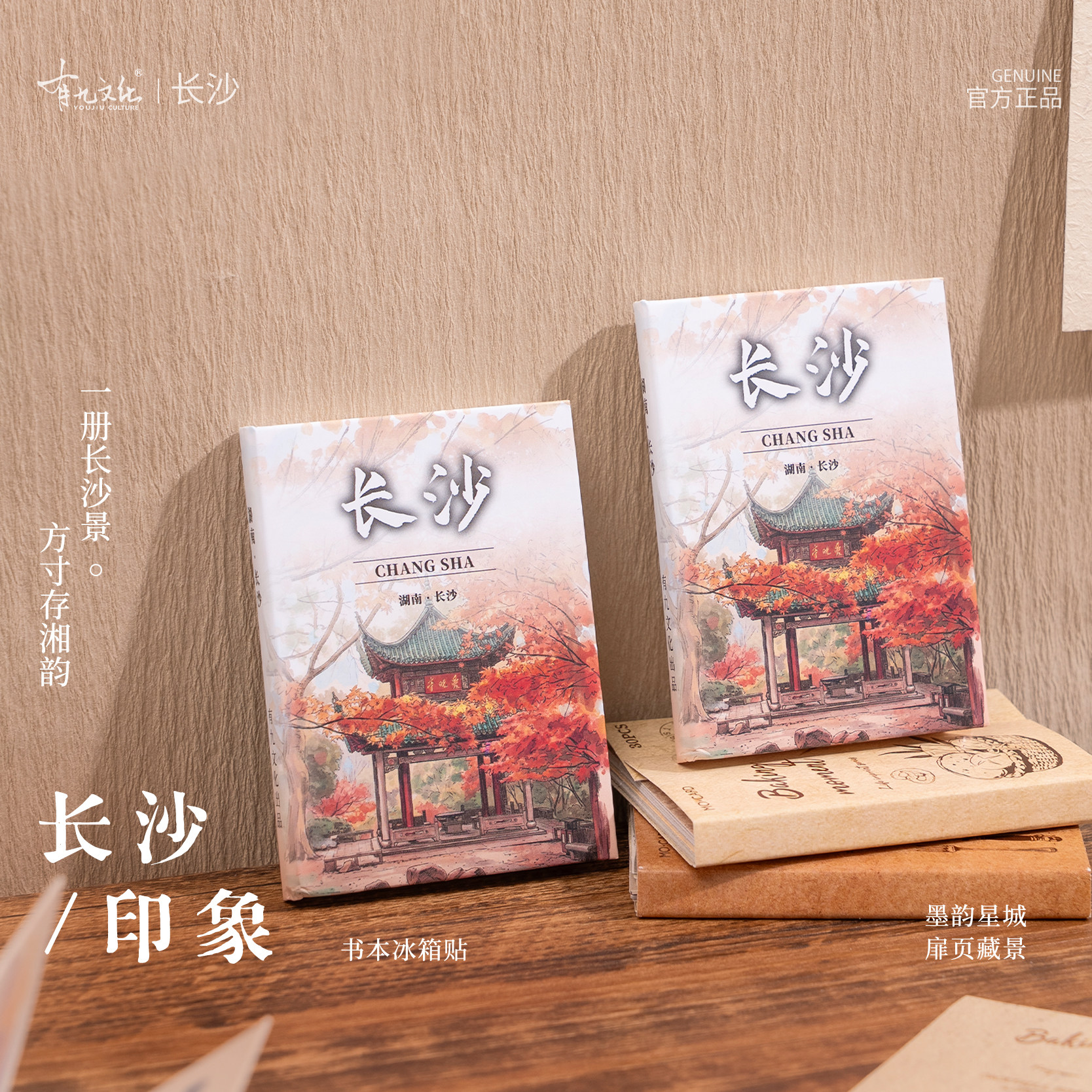 长沙书本冰箱贴可打开磁贴岳麓书院爱晚寺装饰品创意纪念品伴手礼