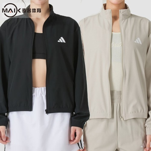 阿迪达斯女运动休闲立领夹克外套