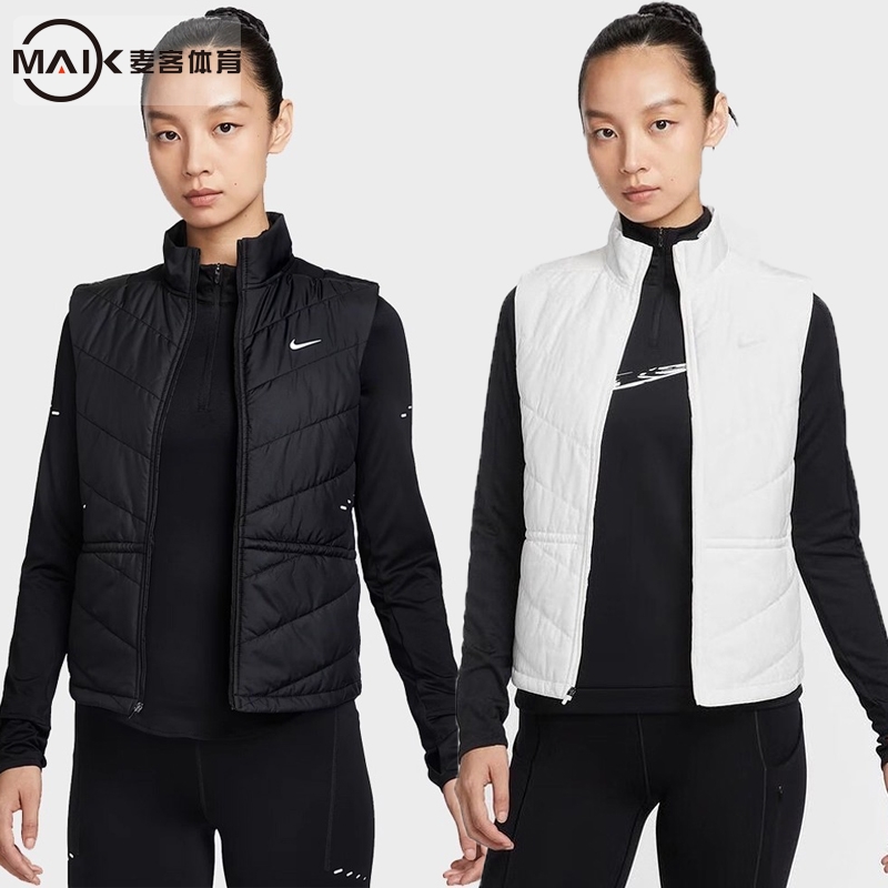 Nike耐克女子运动休闲保暖立领跑步健身棉马甲 HV2656-010-133