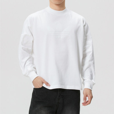 阿迪达斯男士圆领卫衣白色宽松休闲长袖打底衫透气KD6576 KD6575