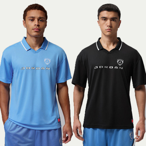 Nike耐克JORDAN短袖翻领POLO衫男运动T恤蓝黑色IM8999-412-010