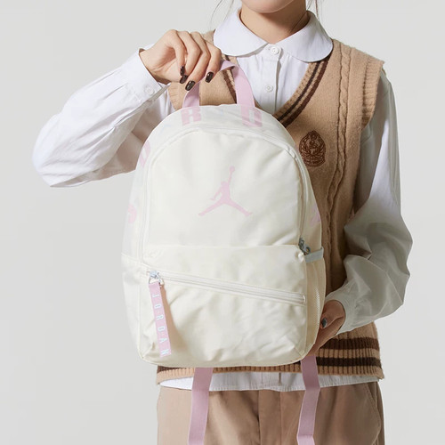 NIke耐克新款双肩包男女学生书包米白色运动包JD2613016TD-003