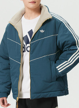 阿迪达斯三叶草25男装防寒保暖户外运动休闲短棉服KT0640 KT0639
