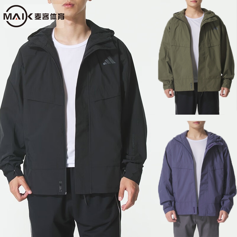 阿迪达斯男装连帽外套加绒夹克