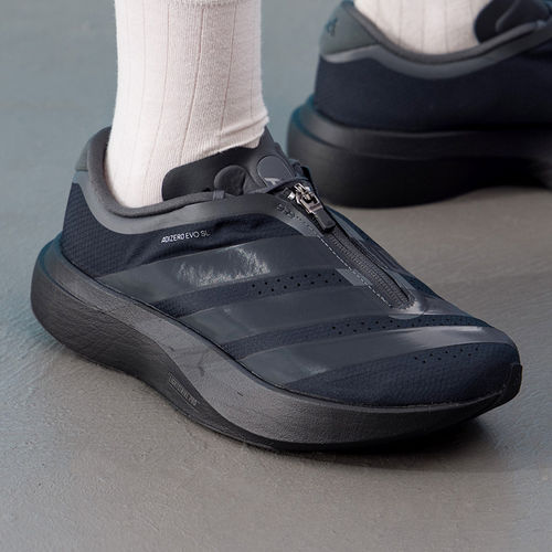 Adidas阿迪达斯男士Adizero Evo SL拉链运动鞋黑色透气竞速KI4797