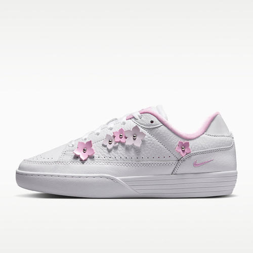 Nike耐克花朵装饰休闲运动鞋女低帮板鞋白色粉色系带IR8636-100
