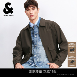 新款 外套26年春季 杰克琼斯男士 宽松翻领休闲上衣男装 行政夹克