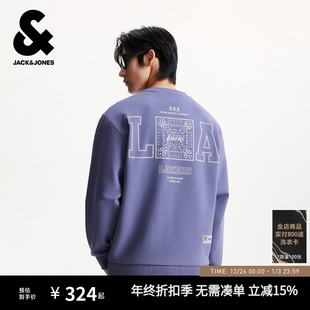 宽松卫衣刺绣上衣 落肩袖 杰克琼斯NBA联名男装 卫衣秋冬2025年新款