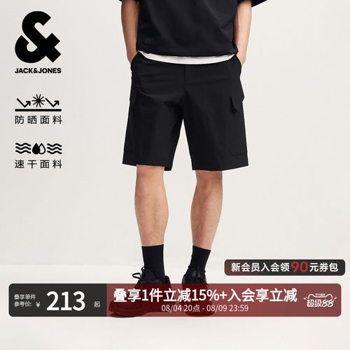 杰克琼斯夏季防晒速干工装短裤