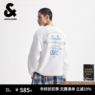 卫衣印花字母宽松上衣 秋季 杰克琼斯NBA联名雷霆队男装 2025年新款