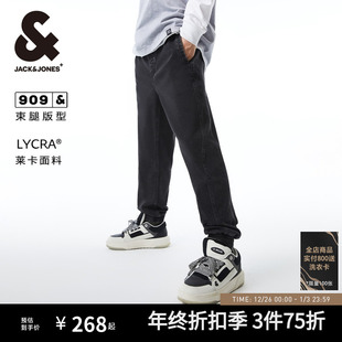 男装 909杰克琼斯秋男士 衣服男裤 子束脚休闲松紧长裤 潮流牛仔裤