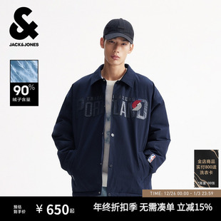 杰克琼斯NBA联名波特兰开拓者球队男装 翻领保暖外套 羽绒服冬新款