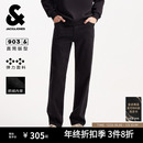 男长裤 秋冬保暖弹力直筒黑色牛仔裤 903杰克琼斯男装 子男款 加绒