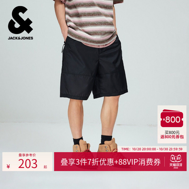 杰克琼斯男装短裤裤子宽松精致logo胶印舒适亲肤透气226215034潮