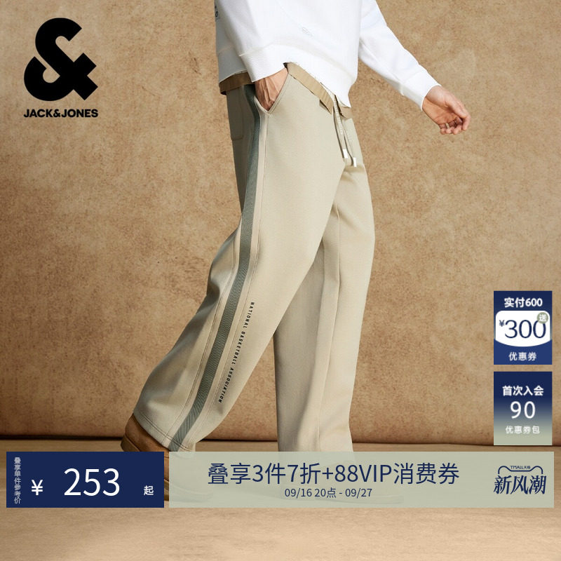 杰克琼斯秋季卫裤长裤子休闲宽松版型NBA联名百搭男装22611D002潮图片
