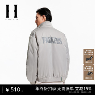 SEASON HIGH男装NFL联名冬季羽绒服2025年包装工队肌理感胶印外套