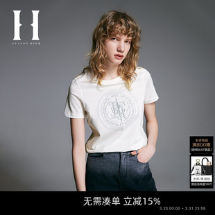休闲女装 SEASON 圆领T恤太阳队刺绣纯棉短袖 新款 HIGHNBA联名春季