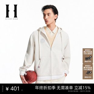 SEASON HIGH男装NFL联名秋季卫衣2025年新款抽绳连帽刺绣字母外套