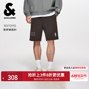 【柔软舒适】杰克琼斯男短裤裤子NBA联名凯尔特人队拼色织带宽松