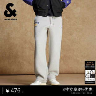 裤 杰克琼斯男装 潮裤 卫裤 子宽松NBA联名洛杉矶湖人队刺绣潮流 春季