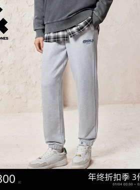 [商场爆款]杰克琼斯男装秋卫裤纯棉字母刺绣束脚长裤子22541D019