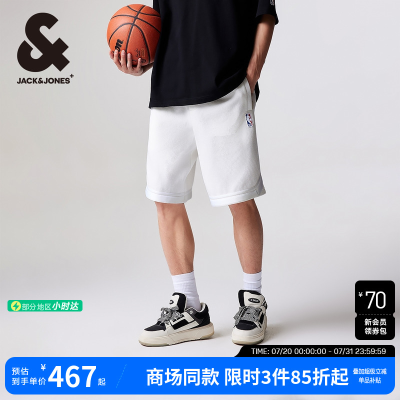 杰克琼斯男装NBA联名湖人队篮球潮流运动风短裤子五分裤2025年
