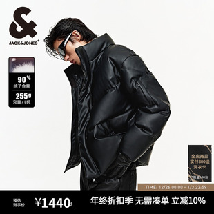 杰克琼斯男装 秋冬新按扣拉链双门襟休闲日常略宽松立领羽绒服外套