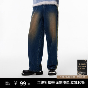 经典 休闲复古长裤 宽松直筒做旧水洗牛仔裤 冬季 男女同款 MLMR男装