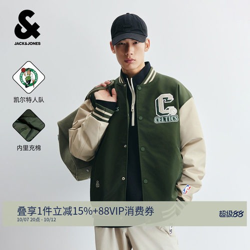 杰克琼斯NBA复古棒球棉服男