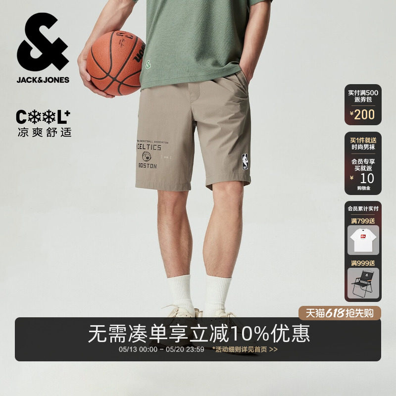 杰克琼斯NBA凯尔特人队联名男装短裤休闲时尚潮流通勤短裤子