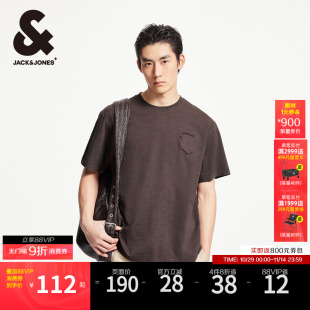 2025年秋季 新款 刺绣贴布装 男款 杰克琼斯男装 饰短袖 T恤 竹节棉