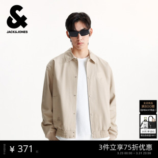 杰克琼斯NBA联名男装 2026年潮流纯棉cleanfit翻领夹克 夹克春季