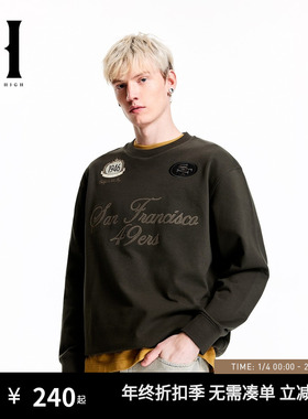 SEASON HIGH秋冬NFL联名字母刺绣宽松舒适时尚潮简约圆领卫衣男装