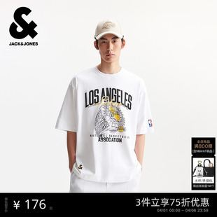 T恤NBA联名纯棉运动短袖 225301049 男装 杰克琼斯春季