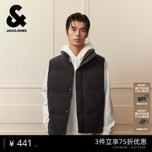 立领马甲经典 杰克琼斯男装 时尚 新款 百搭背后拼色潮流背心 士春季