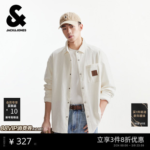 【肌理感衬衫男款】杰克琼斯衬衣外套26年春新款休闲宽松上衣男装
