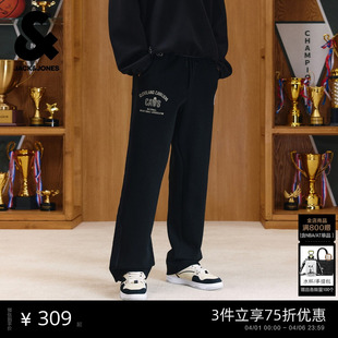 子长裤 杰克琼斯奥特莱斯NBA联名男装 刺绣潮宽松裤 新款 休闲裤 春季