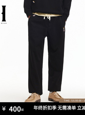 SEASON HIGH男装NFL联名老鹰队冬季新款宽松束脚加绒内里休闲裤