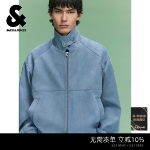 商务休闲通勤百搭双拉链常规款 新款 翻领夹克外套 春季 杰克琼斯男装