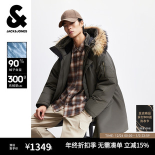 型抽绳连帽字母刺绣时尚 羽绒服宽松版 百搭潮流 男装 杰克琼斯秋冬季